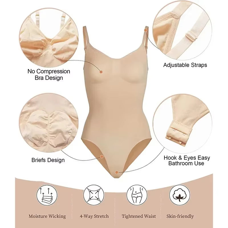 New Bodysuit Seamless Shapewear Slimming Full Body Shaper Thongs Waist Trainer Body Shaping Sculpting Breast Women Top Underwear