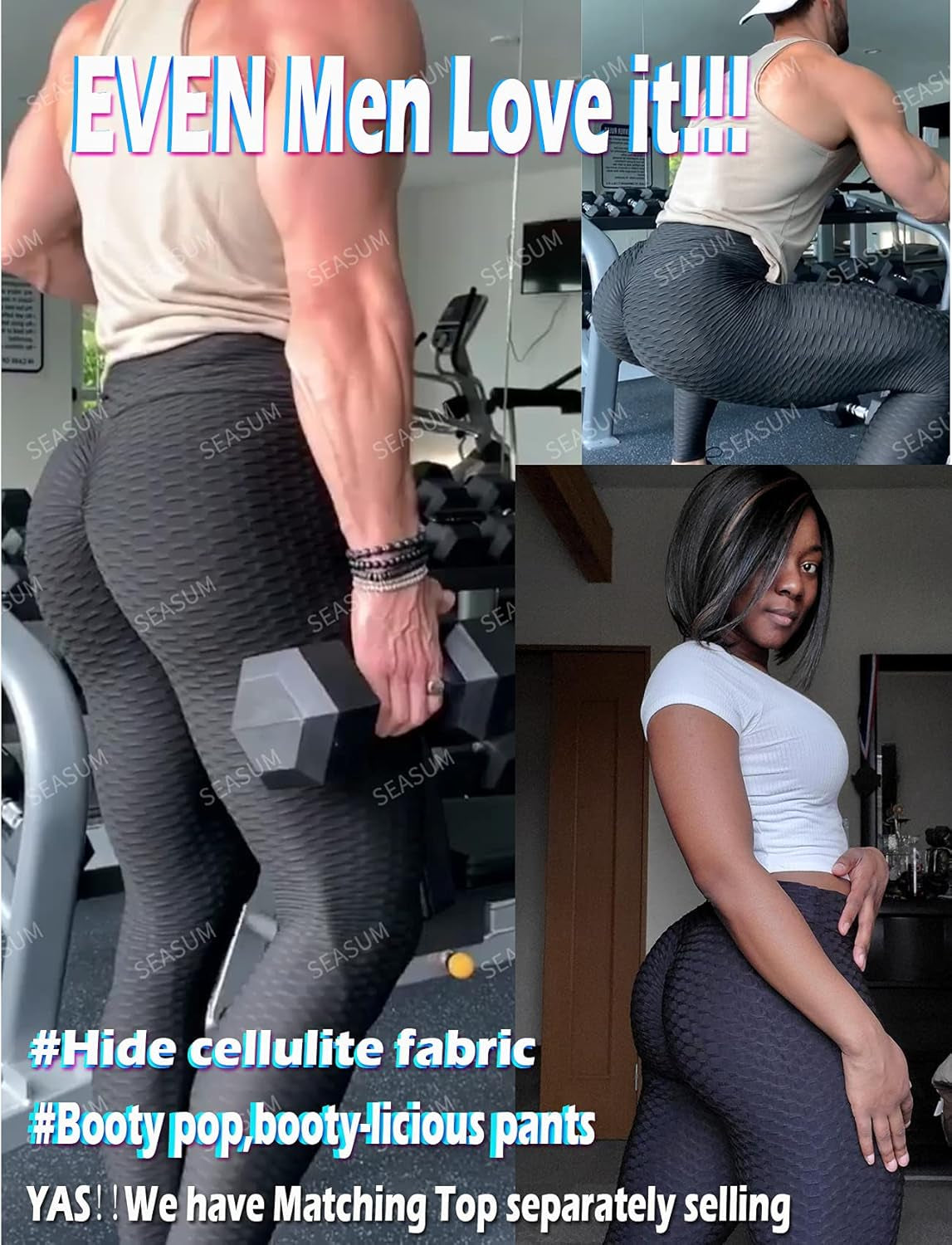 Women'S High Waist Yoga Pants Tummy Control Slimming Booty Leggings Workout Running Butt Lift Tights