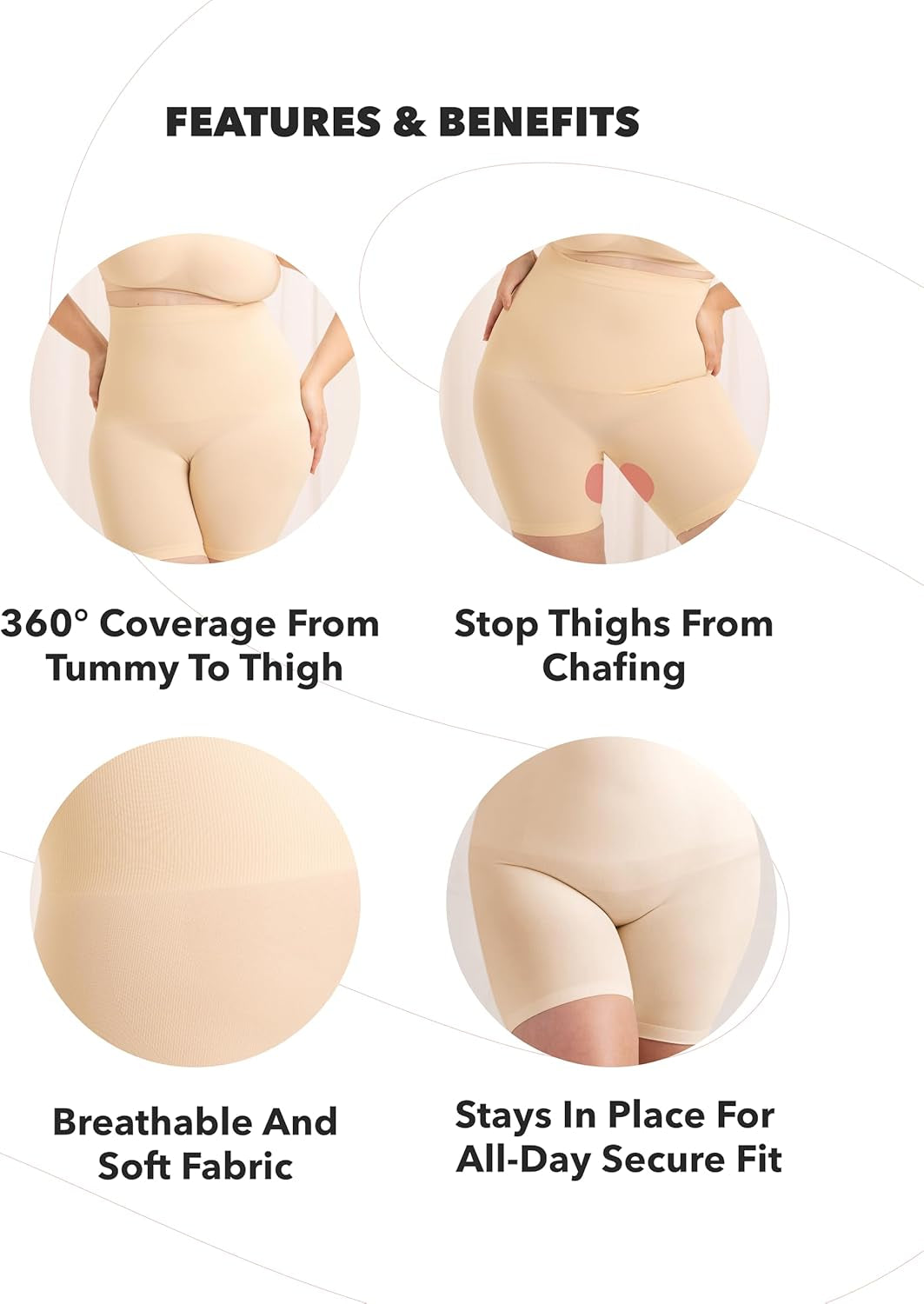 Shapewear for Women - High-Waisted Shapewear Tummy Control Shorts, Faja Body Shaper, Underwear for Women