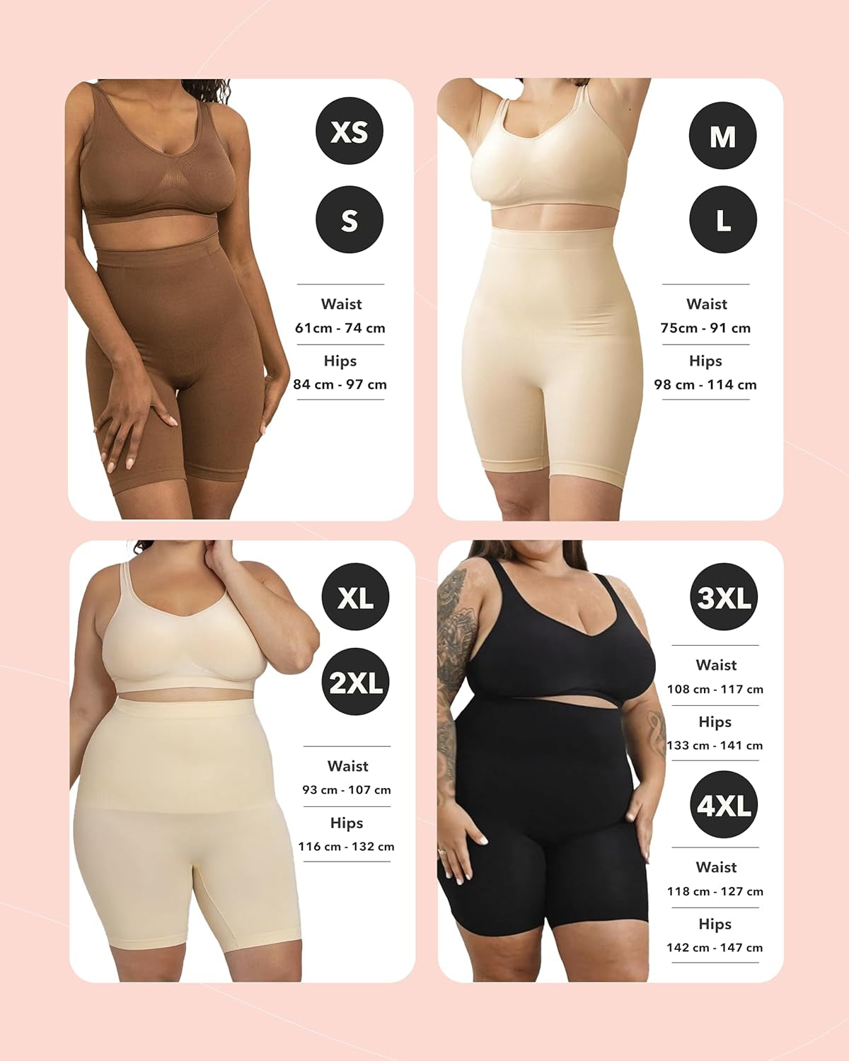 Shapewear for Women - High-Waisted Shapewear Tummy Control Shorts, Faja Body Shaper, Underwear for Women