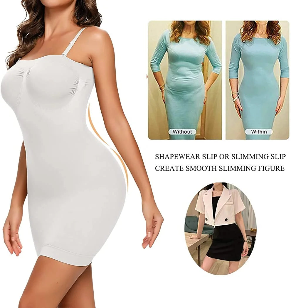 Strapless Shapewear Slip for Women Tummy Control Seamless Full Body Shaper under Dress Slip