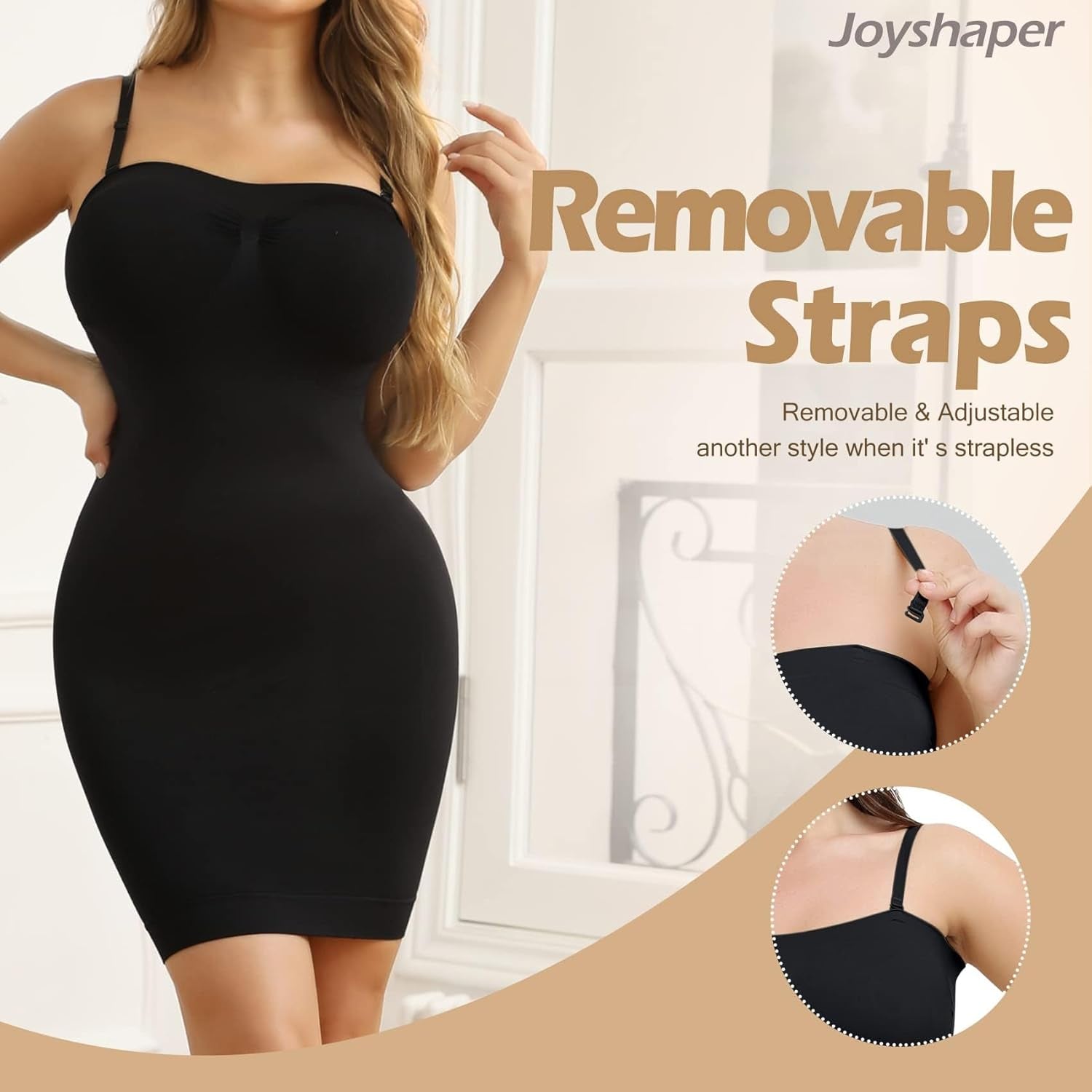 Strapless Shapewear Slip for Women under Dress Full Slips Dress Tummy Control Camisole Body Shaper