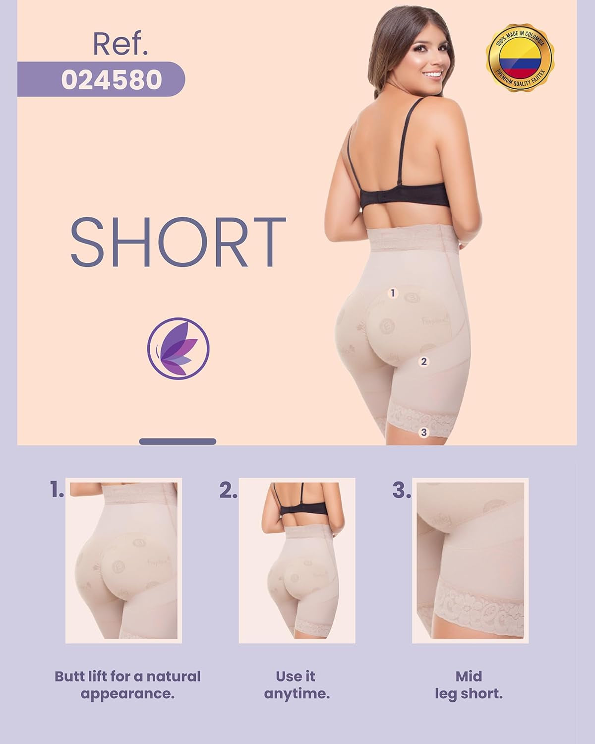 Butt Lifting Shapewear, Short Faja Colombiana, Girdle for Women Tummy Control High Compression Short