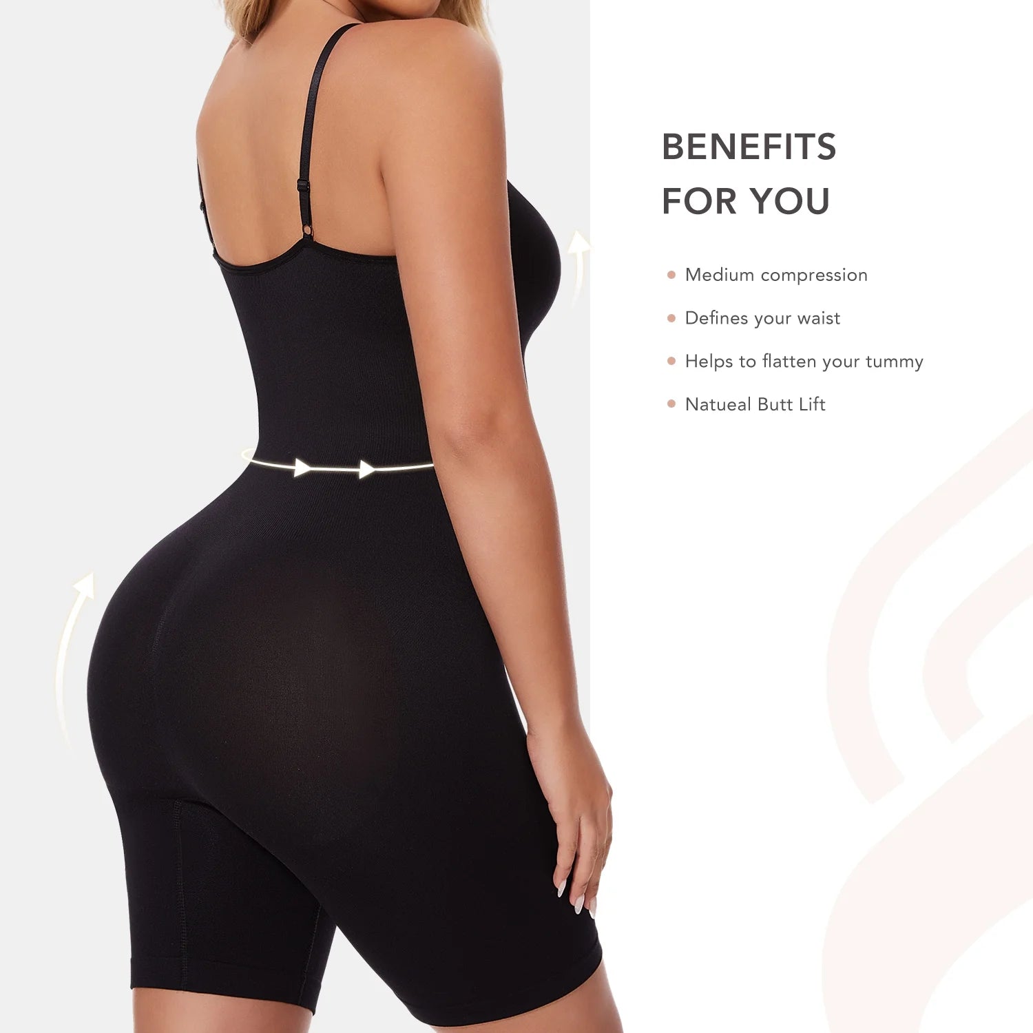 2 Pack Women'S Control Slip Shapers Full Body Shapewear Bodysuits Seamless Thigh Slimmer One Piece Jumpsuit