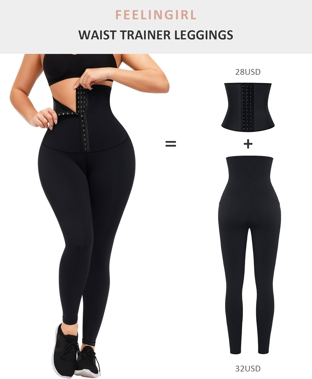 Leggings for Women Tummy Control Corset Waist Trainer Thigh Slimming High Waisted Compression Yoga Pants