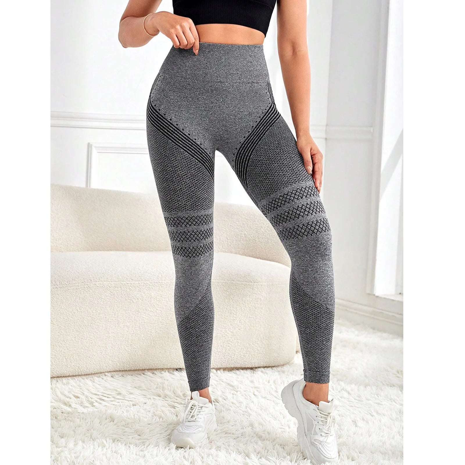 Scrunch Butt Lifting Leggings for Women Gym Seamless Workout Compression Leggings Tummy Control Butt Lift Yoga Pants Gray S